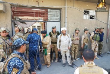  مبلغو لجنة الإرشاد يرافقون جهاز مكافحة الإرهاب في حي اليرموك وقوات الشرطة الاتحادية في باب البيض في الجانب الأيمن من الموصل وهم يسحقون الدواعش