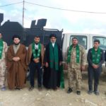 مبلغو لجنة الإرشاد والتعبئة يواصلون زياراتهم لقوات الحشد الشعبي المرابطة شمال غربي العراق، لنقل سلام ودعاء المرجعية وتوصياته السديدة، ويقلّدون المجاهدين بوشاح امير المؤمنين (ع)