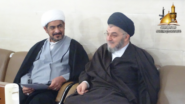 أساتذة الحوزة العلمية في النجف الاشرف يزورون لجنة الإرشاد ويطلعون على عملهم المتواصل في دعم المقاتلين ونقل وصايا المرجعية