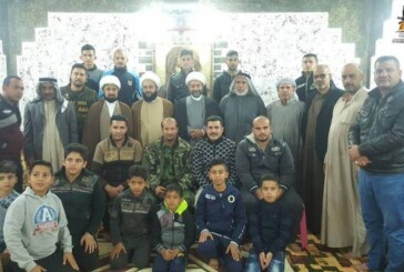 مبلغو لجنة الارشاد في قافلة الدعم اللوجستي لمسجد ال ياسين في الكاظمية ينقلون سلام وتوجيهات الامام السيستاني(دام ظله) لقوات الحشد الشعبي جنوب بغداد ويوزعون المساعدات الغذائية للمرابطين الابطال