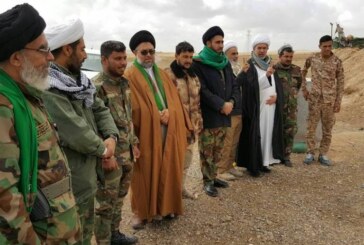 باشراف مبلغي لجنة الارشاد .. قافلة الدعم اللوجستي في مسجد الحنانة في النجف الاشرف توزع المواد الغذائية على المقاتلين في محور سامراء؛ وينقلون سلام ودعاء المرجعية الدينية العليا للمقاتلين المرابطين