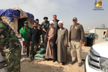 باشراف لجنة الإرشاد ومعتمد المرجعية الدينية .. ابلاغ سلام ودعاء المرجعية لمقاتلي الحشد الشعبي في محور سامراء وتوزيع قافلة المساعدات المقدمة من اهالي منطقة الصدرية ببغداد للمرابطين الابطال