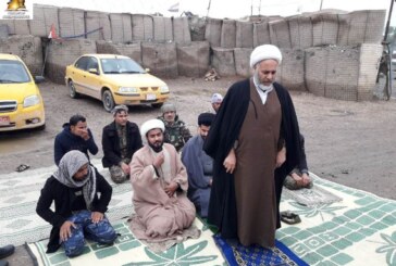بالصور .. وفد من مبلغي لجنة الإرشاد والتعبئة يتفقد متطوعي قوات الحشد الشعبي في قاطع اللطيفية جنوبي بغداد، وينقل سلام ودعاء المرجعية والدعم اللوجستي للمرابطين ، ويقيم صلاة الجماعة في مواضع المرابطة
